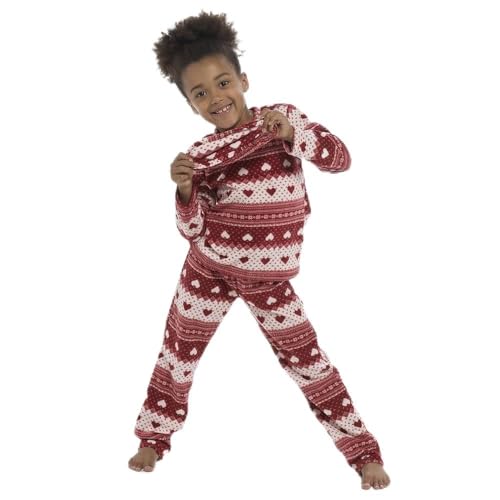 A2Z 4 Kids Girls Soft Fleece Twosie Pyjamas Set with Eye Mask - PJS AZ440 Red 11-12