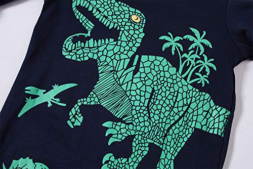 TEDD Boys Pyjamas Dinosaur Nightwear Cotton Toddler Clothes Kids Sleepwear Winter Long Sleeve Christmas Pjs Sets 2 Piece Outfit Xmas Gift 6-7 Years