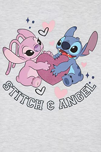 Disney Lilo and Stitch Stitch & Angel Girls Cotton Short Pyjama Set (7-8 Years) Grey