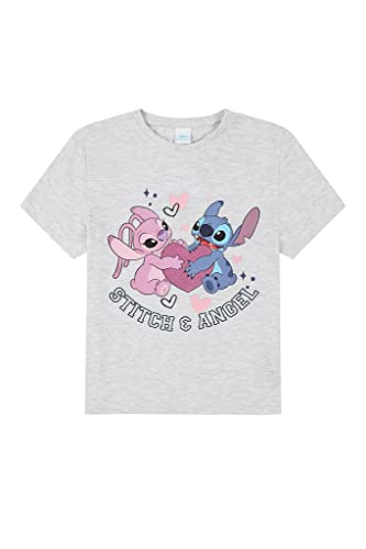 Disney Lilo and Stitch Stitch & Angel Girls Cotton Short Pyjama Set (7-8 Years) Grey