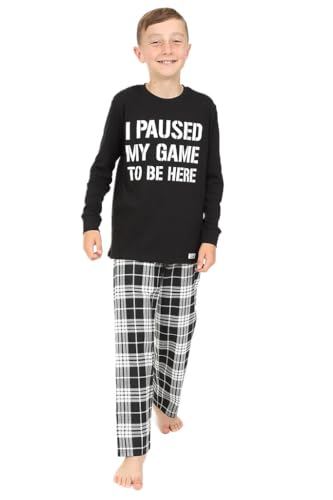 The Pyjama Factory I Paused My Game to Be Here Gaming Woven Long Pyjamas, 13-14 Years, Black