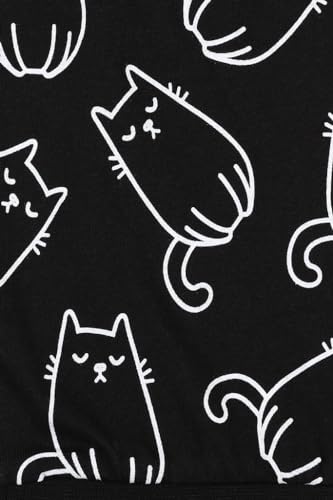 Girls I Can Hear You But I'm Not Listening Cat Long Cotton Pyjama Set (13-14 Years) Black
