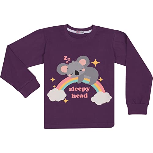 A2Z 4 Kids Girls Pyjamas Children Rainbow & Koala Print Purple PJs 2 Piece - PJS 214 Koala Purple_9-10