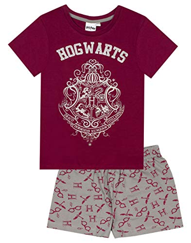 Harry Potter Pyjamas For Girls | Hogwarts Crest Glitter Print Short Leg Pyjamas | Magical Merchandise