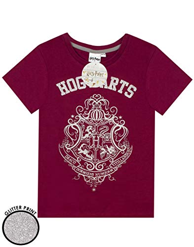 Harry Potter Pyjamas For Girls | Hogwarts Crest Glitter Print Short Leg Pyjamas | Magical Merchandise