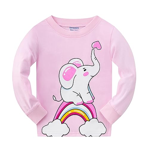 Smazero Girls Pyjamas Sets Cotton Elephant Pjs Kids Long Sleeve Christmas Pajamas for 2-7 Years Children Clothes