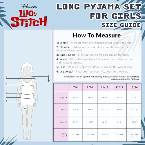 Disney Stitch Girls PJs for Kids Teenagers - 2 Piece Long Girls Pyjamas Breathable Lounge Wear 7-14 - Years Stitch Gifts (Pink, 7-8 Years)
