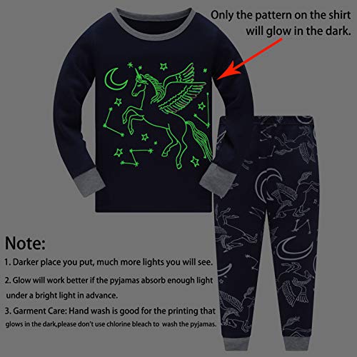 Girls Pyjamas Set Toddler Clothes Cotton Sleepwear Animal Mermaid Printed Nightwear Long Sleeve PJs 2 Piece Outfit Xmas Gift