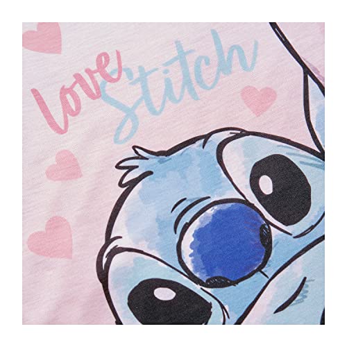 Disney Lilo and Stitch Girls Pyjamas PJs, Ages 5 to 15 Years Old (7-8 Years) Pink