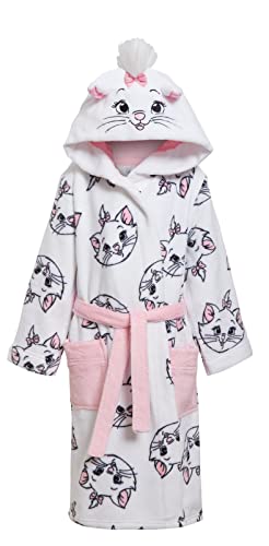 Disney Aristocats Marie Dressing Gown For Girls Bath Robe Cat Dress Up Hooded Fleece Bathrobe White 8 Years
