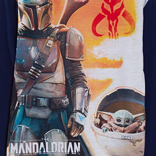Star Wars Boys Mandalorian Pyjamas Kids Baby Yoda The Child Full Length Pjs Set Nightwear Tee + Lounge Pants Navy 9-10 Years