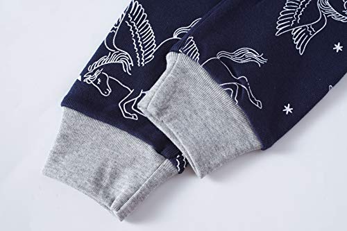 Girls Pyjamas Set Toddler Clothes Cotton Sleepwear Animal Mermaid Printed Nightwear Long Sleeve PJs 2 Piece Outfit Xmas Gift