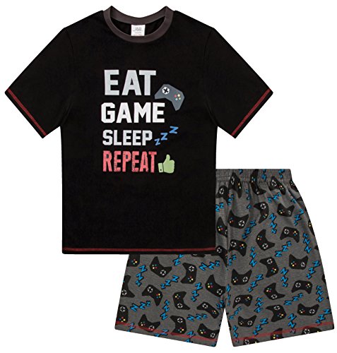 Boys Eat Game Sleep Controller short Pyjamas (14-15 Years) Black