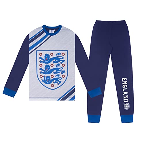 England Official Football Gift Boys Long Sublimation Pyjamas Blue 11-12 Years