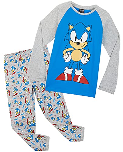 Sonic The Hedgehog Boys Pyjamas, Gaming Kids PJs Age 4-14, Clothes for Gamers (5-6 Years, Blue)