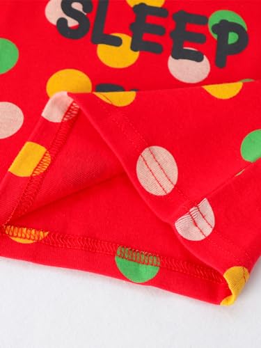 Vopawetty Girls Pyjamas Set, Cotton Christmas PJs for Winter Kids Christmas Dots - 4-5 Years