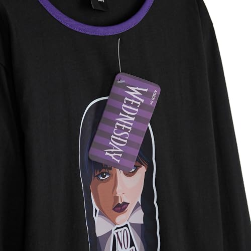 Wednesday Girls Pyjamas - Nightwear Long Sleeve & Bottoms PJs Lounge Set for Girls and Teenagers 7-16 Years Girls Gifts (Black/Wednesday, 11-12 Years)
