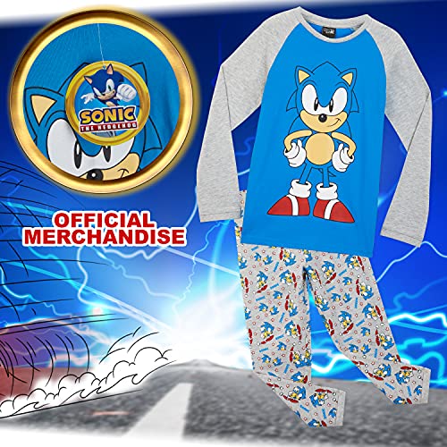 Sonic The Hedgehog Boys Pyjamas, Gaming Kids PJs Age 4-14, Clothes for Gamers (5-6 Years, Blue)