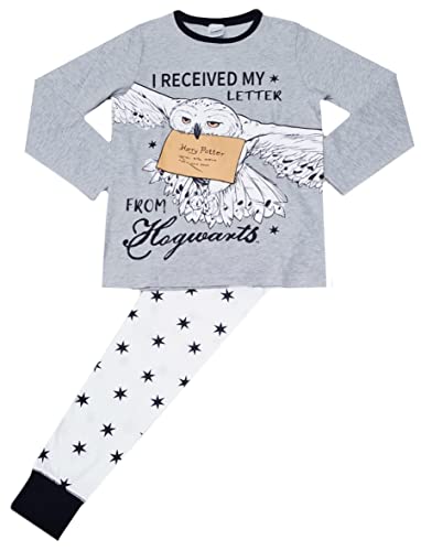 Girls Harry Potter Hogwarts Pyjamas Character Nightwear (Harry Potter Grey Letter, 11-12 Years)