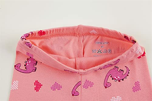LXKA Clothing Dinasaur Girls 3-4 Years Kids Pyjamas Pjs Pink Little Toddler Winter Pajamas Children Clothes Sleepwear 100% Cotton Long Sleeve Shirts & Bottoms 2 Pieces Clothing Outfits Nightwear