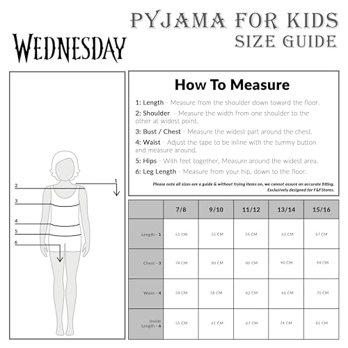 Wednesday Girls Pyjamas - Nightwear Long Sleeve & Bottoms PJs Lounge Set for Girls and Teenagers 7-16 Years Girls Gifts (Black/Wednesday, 11-12 Years)