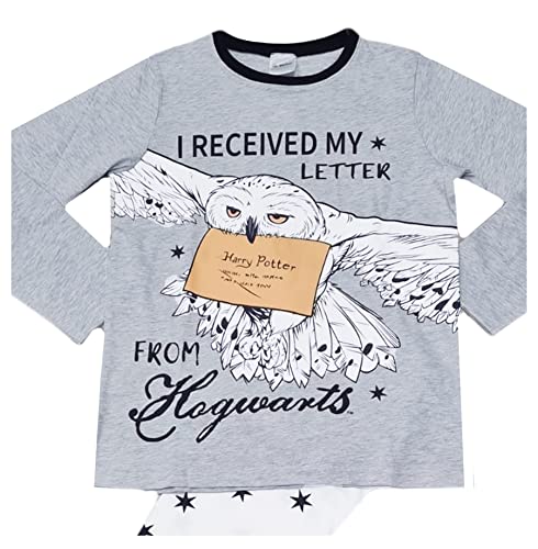 Girls Harry Potter Hogwarts Pyjamas Character Nightwear (Harry Potter Grey Letter, 11-12 Years)