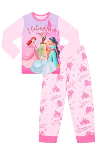 Disney Girls Princesses I Belong In A Castle Long Pyjama Set (5-6 Years) Pink