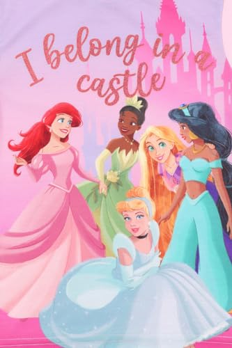 Disney Girls Princesses I Belong In A Castle Long Pyjama Set (5-6 Years) Pink