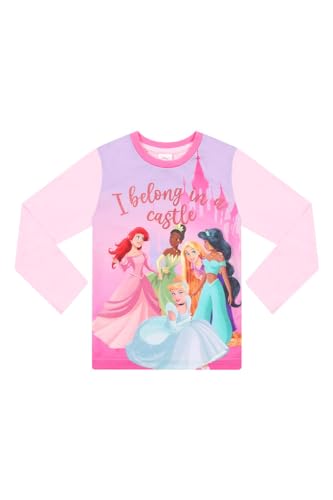 Disney Girls Princesses I Belong In A Castle Long Pyjama Set (5-6 Years) Pink