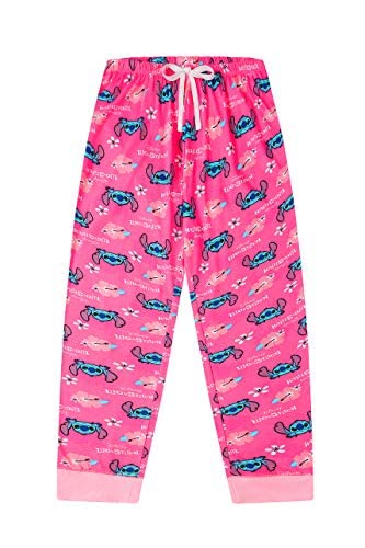 Disney Girls Lilo and Stitch Stay Weird Pink White Long Pyjamas (7-8 Years)