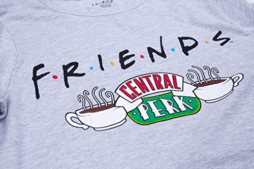Official Girls Friends Pyjamas, Central Perk Pjs, Cotton Pyjamas for Teenage Girls, Ages 8 to 15 Years Old (14-15 Years) Grey
