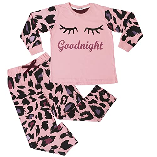 A2Z 4 Kids Girls Pyjamas Children PJs 2 Piece Set Lounge Suit - PJS 154 Baby Pink._11-12