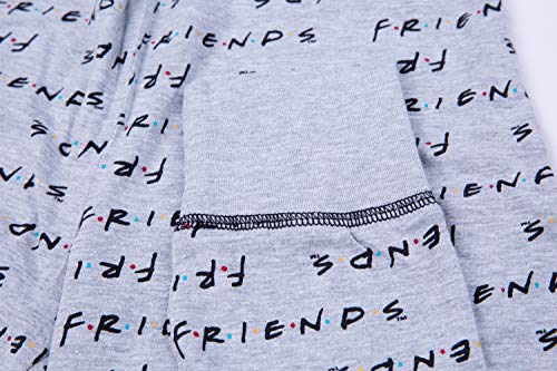 Official Girls Friends Pyjamas, Central Perk Pjs, Cotton Pyjamas for Teenage Girls, Ages 8 to 15 Years Old (14-15 Years) Grey