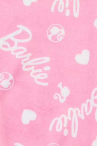 Barbie Girls Luxury Fleece Long Pyjama Set (6-7 Years) Pink