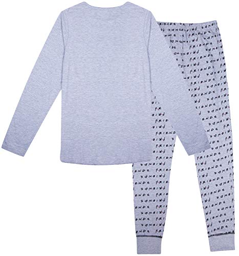 Official Girls Friends Pyjamas, Central Perk Pjs, Cotton Pyjamas for Teenage Girls, Ages 8 to 15 Years Old (14-15 Years) Grey