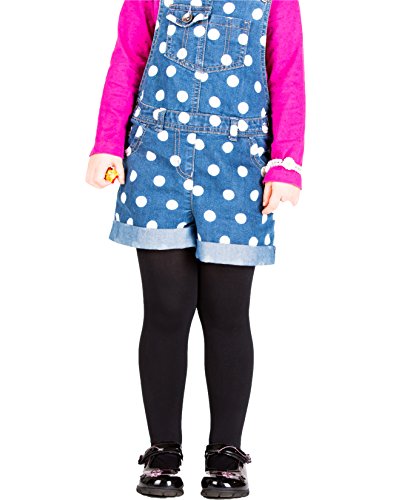 Sentelegri Girls Tights Plain Opaque 60 Denier, Age 2-12Years-16 Colours (Age 7-8, Black)