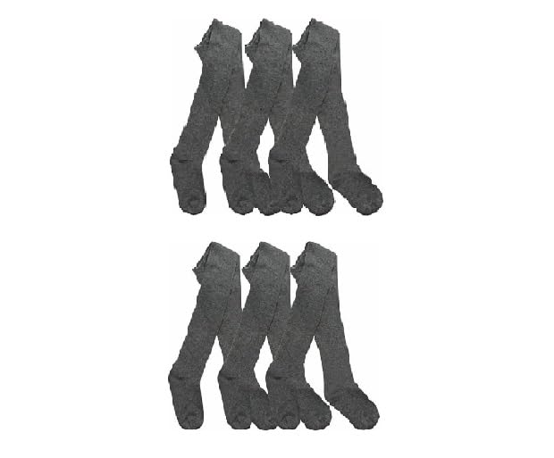 Pack Of SIX (6) Back To School Girls Navy Grey Black Tights (UK, Age, 9 Years, 10 Years, Regular, Grey)