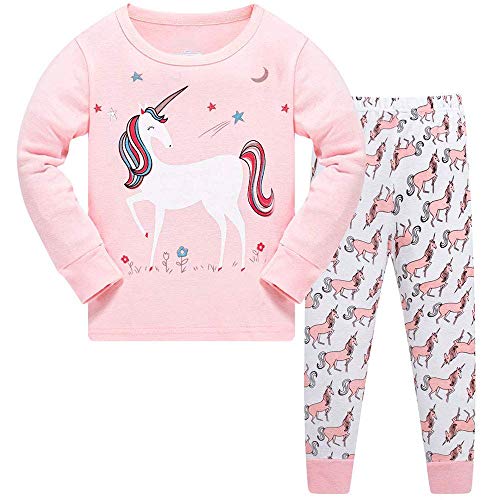 TEDD Girls Christmas Pyjamas Set Toddler Clothes Sleepwear Animal Printed Nightwear Winter Long Sleeve PJs 2 Piece Outfit Xmas Gift for Kids Age 3-4 Years