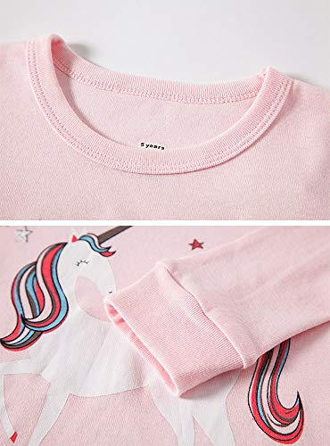 TEDD Girls Christmas Pyjamas Set Toddler Clothes Sleepwear Animal Printed Nightwear Winter Long Sleeve PJs 2 Piece Outfit Xmas Gift for Kids Age 3-4 Years