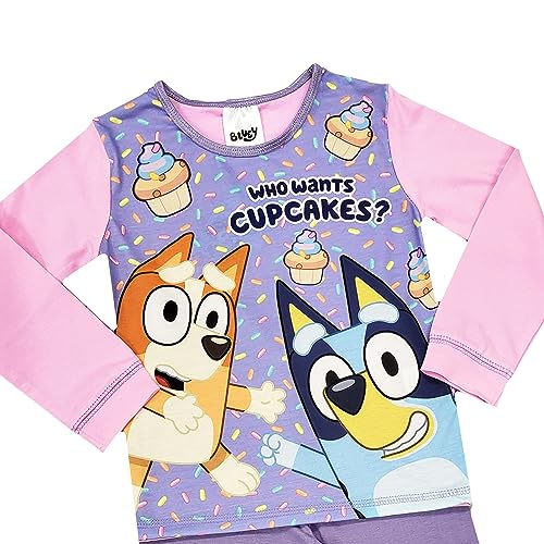 Girls Bluey Pyjamas Character Nightwear (Bluey - Cupcake, 4-5 Years)