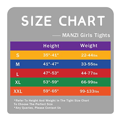 MANZI 2 Pairs 400 Denier Girls Thermal Tights Black Thick Warm Fleece Winter Opaque Leggings School Tights (X-Large)