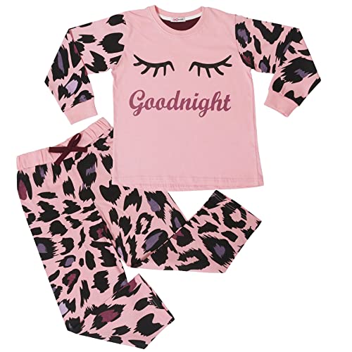Kids Girls Goodnight Pyjamas - PJS 154 Baby Pink 13
