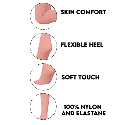 adam & eesa Girls Ballerina Ballet Dance Tights White Pink Toast from Ages 3-14 Years