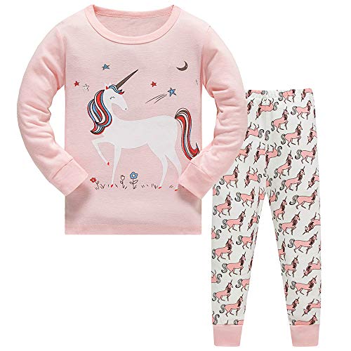 TEDD Girls Christmas Pyjamas Set Toddler Clothes Sleepwear Animal Printed Nightwear Winter Long Sleeve PJs 2 Piece Outfit Xmas Gift for Kids Age 3-4 Years