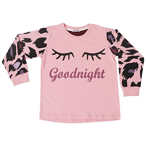 Kids Girls Goodnight Pyjamas - PJS 154 Baby Pink 13