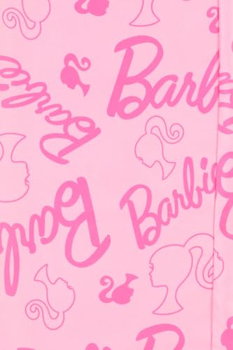 Barbie Womens and Girls Long Satin Pyjama Set Summer Two Piece Pyjamas Silk Satin (6-7 Years) Pink