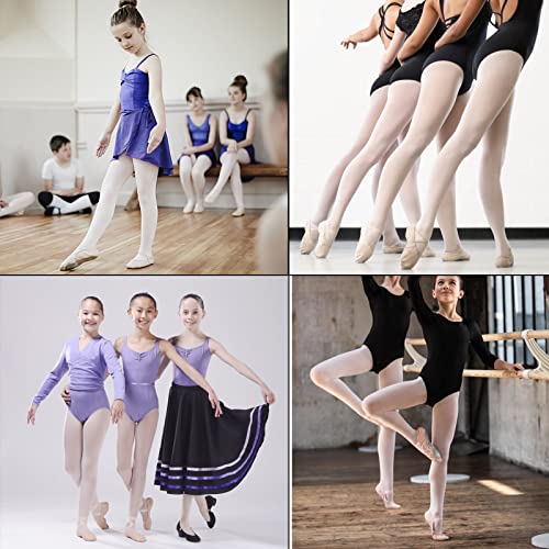 adam & eesa Girls Ballerina Ballet Dance Tights White Pink Toast from Ages 3-14 Years