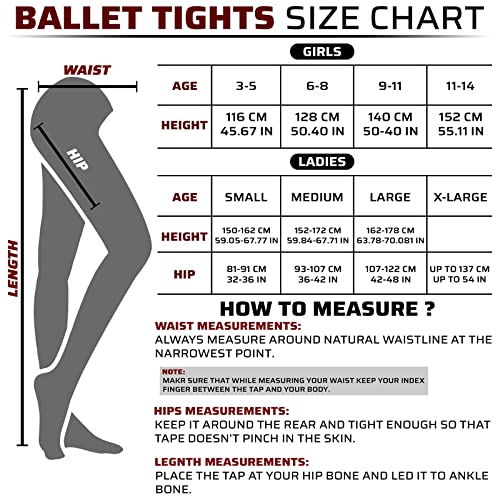 adam & eesa Girls Ballerina Ballet Dance Tights White Pink Toast from Ages 3-14 Years