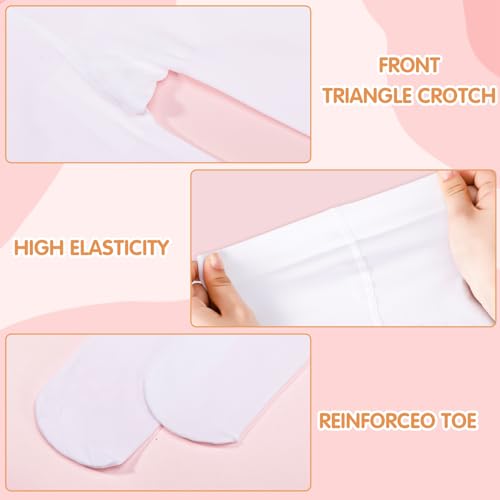 Zuimei 2 Pairs Ballet Tights Girls White ballet tights Footed Dance Tights Convertible Ballet Legging Stocking For Kids Dance Practice 5-10 Old(M)