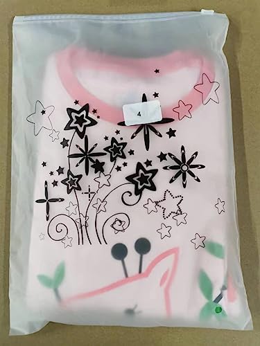 Tkiames girls’ pyjamas with giraffe design, cotton, kids, long sleeve pyjamas 98 104 110 116 122 128 134 140 146 - Grey - 3-4 Years